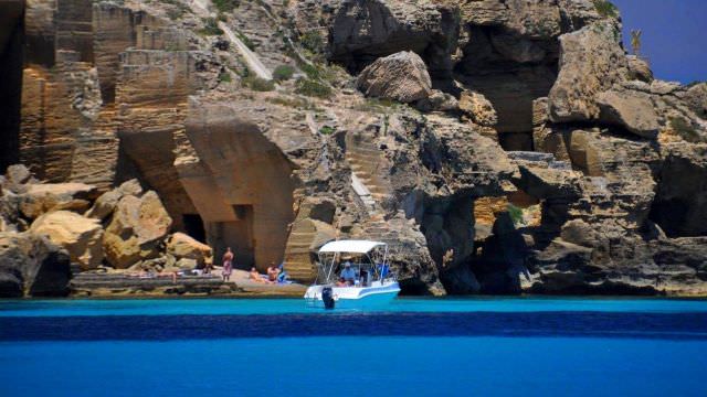 We explore coves and grottos on our Favignana, Sicily cooking and wine Vacations in Italy.